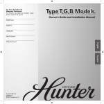 Hunter Type G Models User's Manual