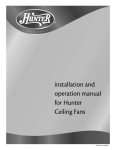 Hunter Indoor Ceiling Fan User's Manual