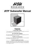 Hsu Research Subwoofer STF User's Manual