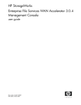 HP StorageWorks Enterprise File Services WAN Accelerator User's Manual