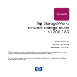 HP STORAGEWORKS e1200-160 User's Manual