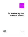 HP NAS 8000 Non-Clustered Solution Command Reference Guide