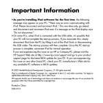 HP MP7001 Important information
