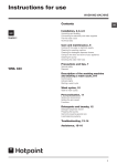 Hotpoint Washing Machine WML 940 User's Manual