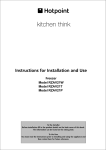 Hotpoint RZAV21P User's Manual