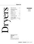 Hotpoint DRYERS NVLR333 User's Manual