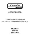 Hotpoint BCH100 User's Manual