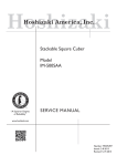 Hoshizaki M029-897 User's Manual