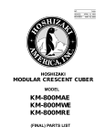 Hoshizaki KM-800MRE User's Manual