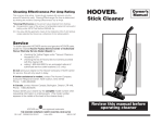 Hoover Stick Vacuum User's Manual
