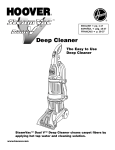 Hoover SteamVac Bagless Vacuum Cleaner User's Manual