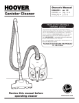 Hoover S1349 User's Manual