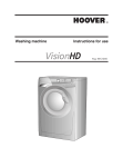 Hoover Washer VISION HD User's Manual