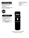 Hoover Central Vacuum Systems User's Manual