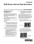 Honeywell SUB Series Interval Data Recorders 62-0342-01 User's Manual