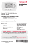 Honeywell Thermostat TH6220D User's Manual