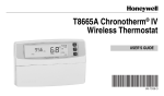 Honeywell Thermostat T8665A User's Manual