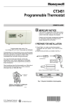 Honeywell Thermostat CT3451 User's Manual