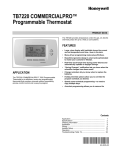 Honeywell COMMERCIALPRO TB7220 User's Manual