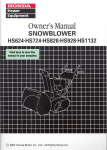 Honda HS928 User's Manual