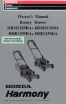 Honda HRB2153PDA User's Manual