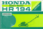 Honda HR194 User's Manual