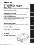 Hitachi Projector CP-X995W User's Manual