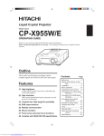 Hitachi Projector CP-X955E User's Manual