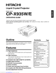 Hitachi Projector CP-X935E User's Manual