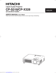 Hitachi Projector CP-X328 User's Manual