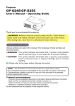 Hitachi Projector CP-X255 User's Manual