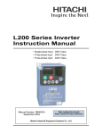 Hitachi INVERTER L200 User's Manual