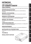 Hitachi CP-X985W User's Manual