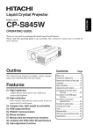 Hitachi CP-S845W User's Manual