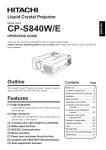 Hitachi CP-S840W/E User's Manual
