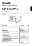 Hitachi CP-S830W/E User's Manual