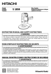 Hitachi Koki USA 18SB User's Manual