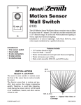 Heath Zenith Motion Sensor Wall Switch 6103 User's Manual