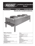 Heatcraft Refrigeration Products REMOTE AIR-COOLEDCONDENSER 2500018 User's Manual