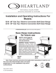 Heartland Range 4210 User's Manual