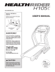 HealthRider Treadmill HRTL99510.0 User's Manual