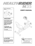 HealthRider N35 HREX2076.99 User's Manual