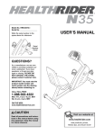 HealthRider N35 HREX2076.1 User's Manual