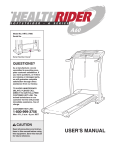 HealthRider HRTL17980 User's Manual