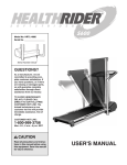 HealthRider HRTL14980 User's Manual