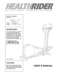 HealthRider HREL89070 User's Manual