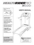 HealthRider H500i User's Manual