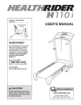 HealthRider H110i HRTL34306.0 User's Manual