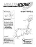 HealthRider E660 HREL09984 User's Manual