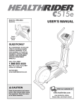 HealthRider C515e HREL3006.1 User's Manual
